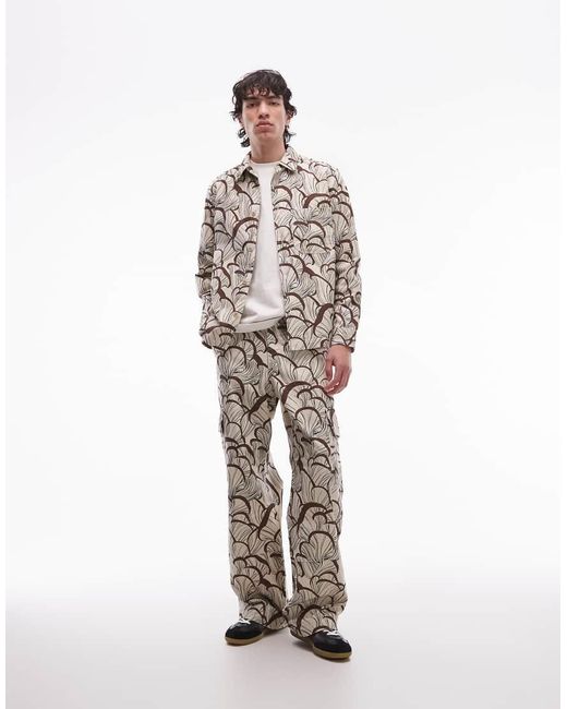 DOUBLE A by WOOD WOOD White Clay Overshirt Co-Ord for men