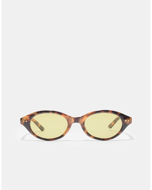 Stradivarius Yellow Oval Sunglasses