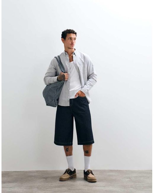 Carhartt White Long Sleeve Logo Oxford Shirt for men