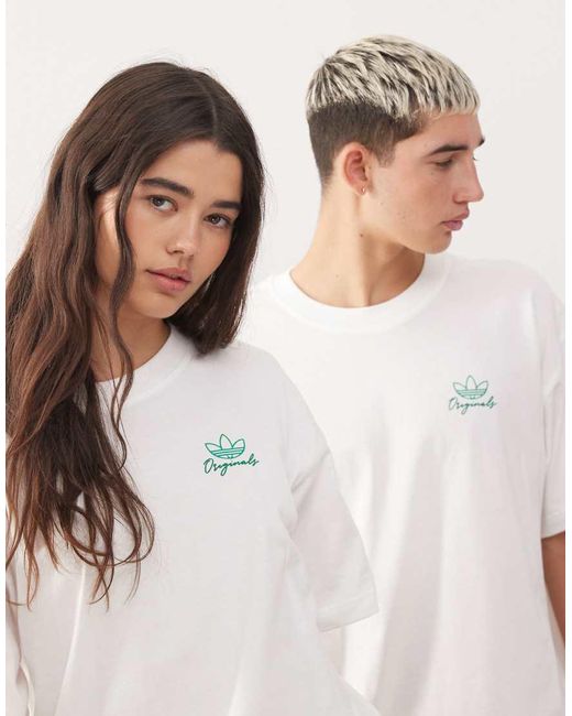 Adidas Originals Natural T-shirt With Palm Tree Back Graphic for men