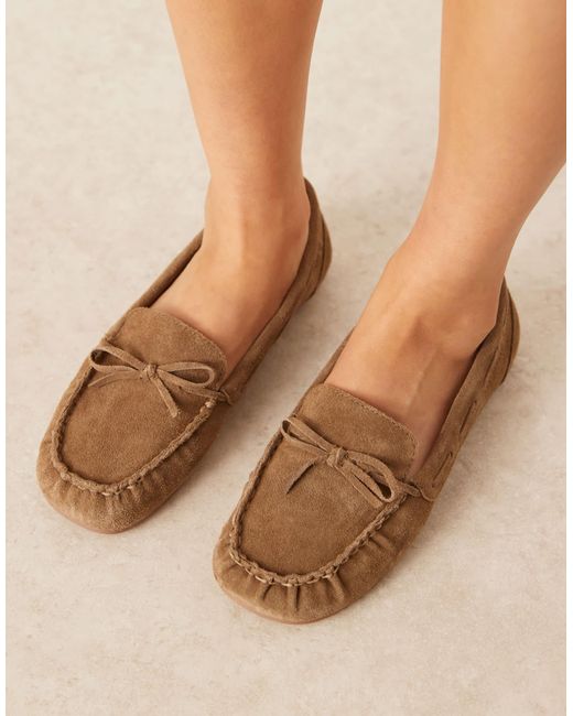 ASOS Natural – mirth – wildleder-loafer