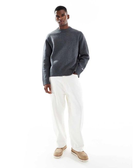 Jack & Jones Blue Oversize Thick Crew Neck Jumper for men