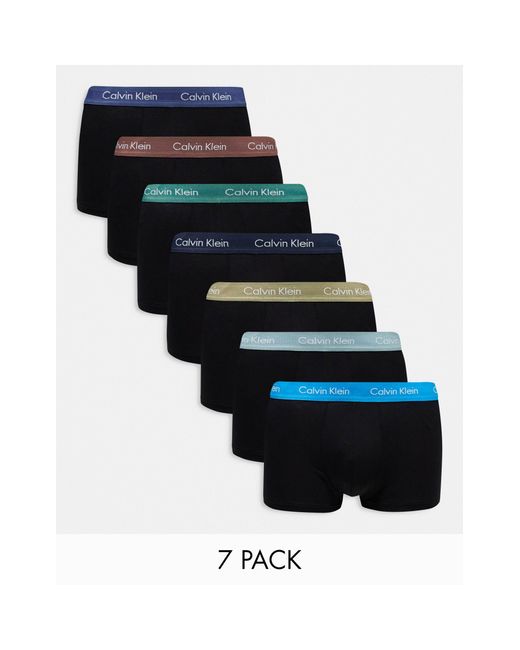 Calvin Klein – 7er-pack elastische baumwoll-unterhosen in Black für Herren