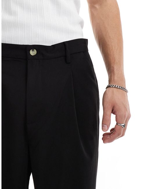 Short baggy habillé Pull&Bear pour homme en coloris Black