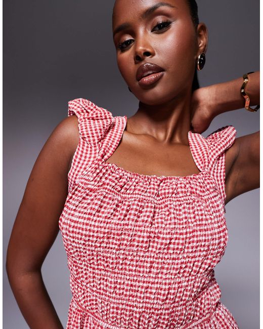 River Island Pink – gesmoktes midikleid