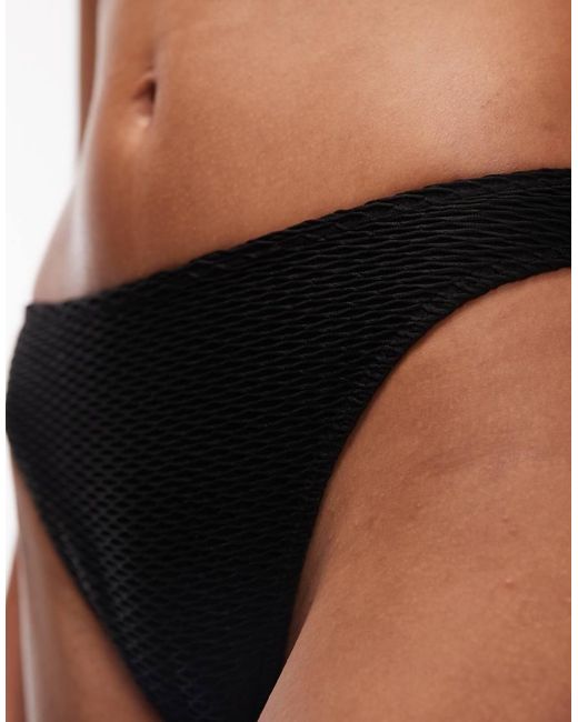 & Other Stories Black Mix And Match Textured Bikini Bottoms