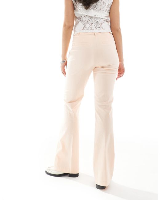 ASOS Natural Patch Pocket Flare Trousers