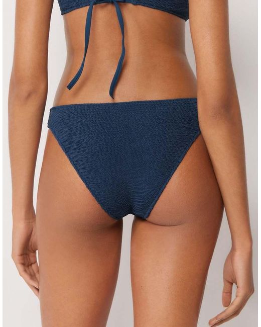 Calzedonia Blue Bikini Bottoms Crinkle Waves