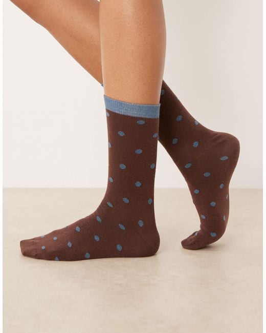 ASOS Brown Socks With Polka Dot Design