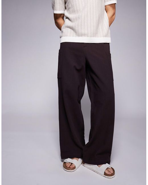 ASOS – weite oversize-hose in Brown für Herren