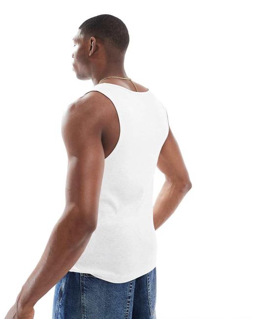 Canotta Attillata A Coste Color Avena Mélange di ASOS in Gray da Uomo