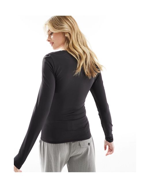 ONLY Black Seamless Reversible Long Sleeve Top
