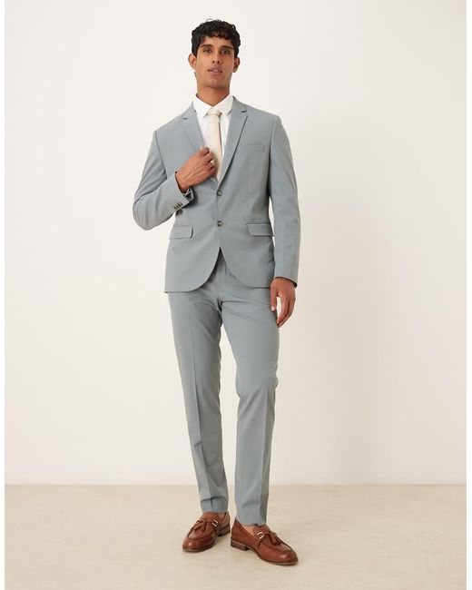 Mango Gray Slim Fit Blazer Co-ord for men