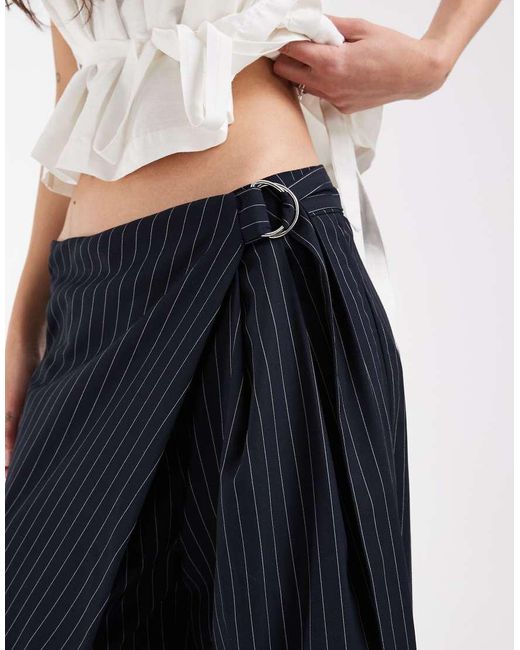 Muse Assembly White Low Rise baggy Pants With Skirt Overlay