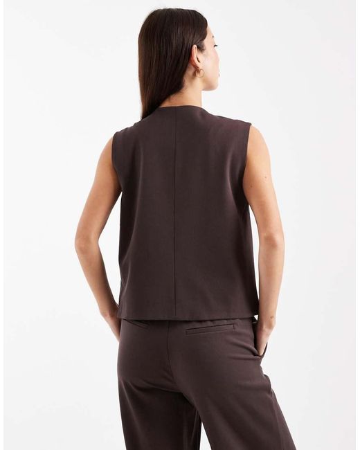 Object Purple O-neck Waistcoat Co-ord