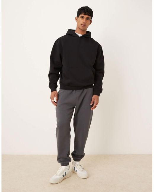 ASOS Black Essentials Relaxed Fit Hoodie for men