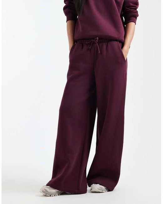ASOS Red Premium 500Gsm Seamed Wide Leg Jogger