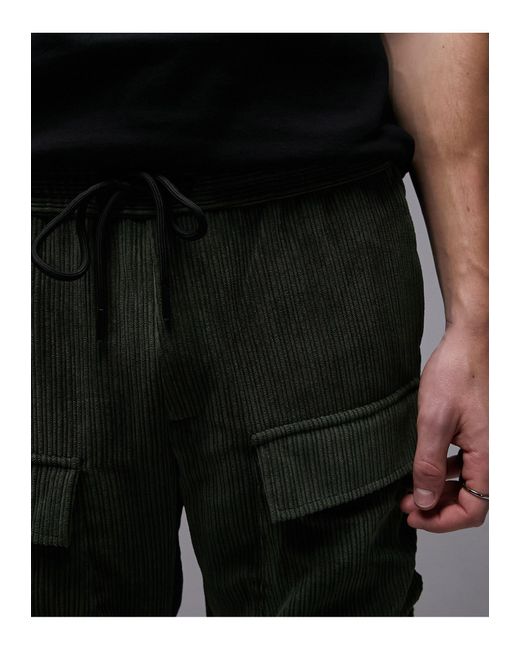 Pantaloni cargo ampi di Topman in Black da Uomo