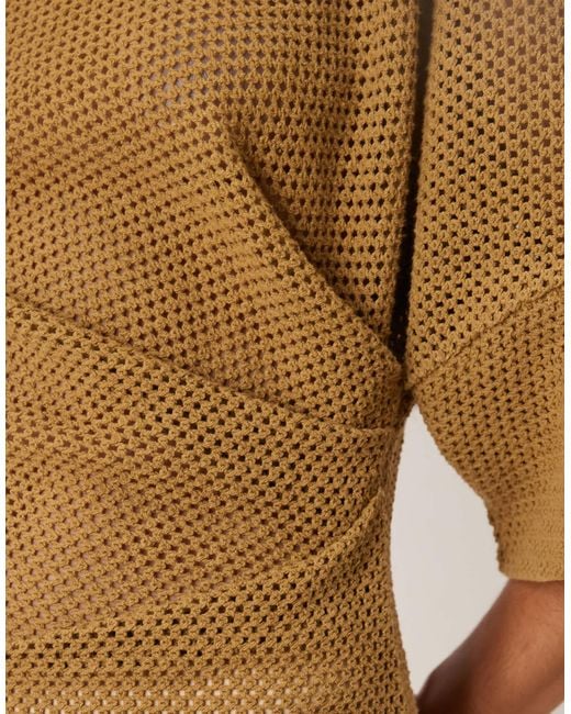 ASOS Natural – midi-t-shirt-kleid aus häkelstrick
