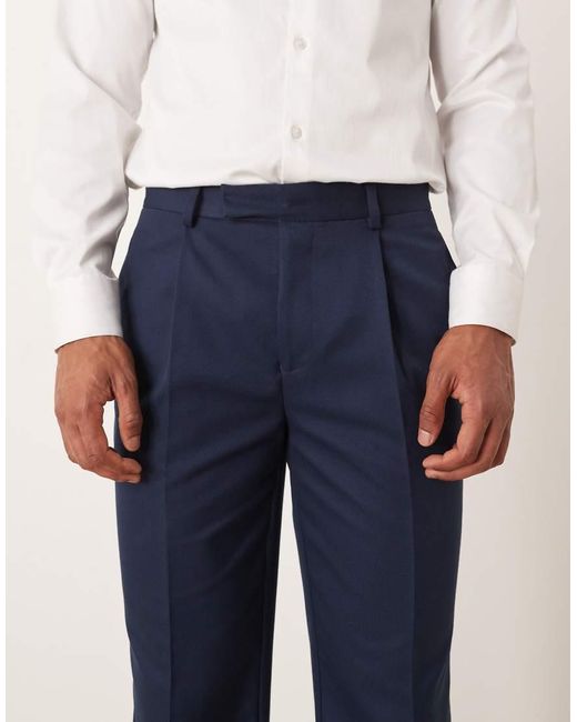 ASOS Blue Straight Tuxedo Trouser for men