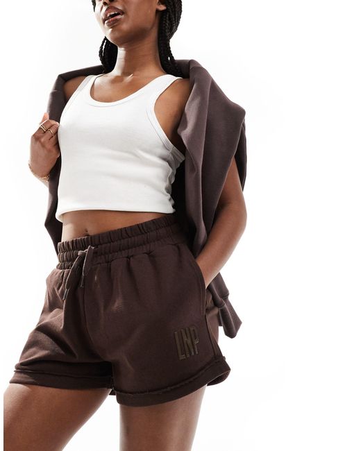 Liquor N Poker Brown Relaxed Shorts With Raw Edge