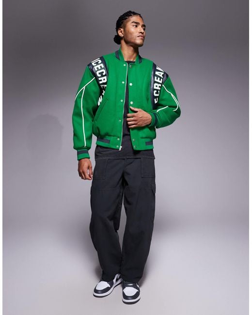 ICECREAM – college-bomberjacke in Green für Herren