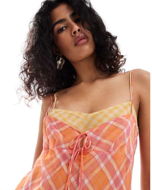 Mango plaid dress outlet