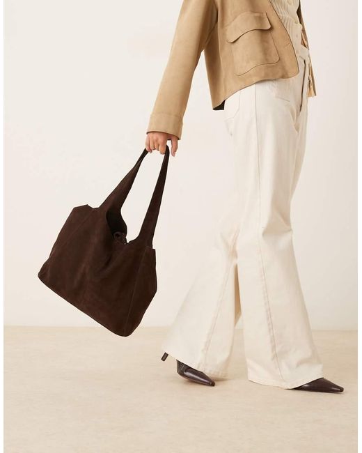 Maxi Borsa Scuro di Mango in Natural