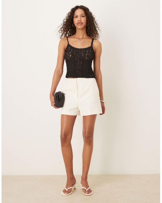 ASOS Black Sheer Lace Cami Top With Trim Detail