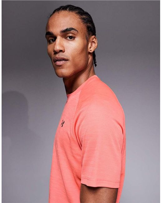 Under Armour Pink Tech Textu Short Sleeve T-shirt for men