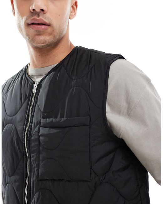 New Look – steppweste in Black für Herren