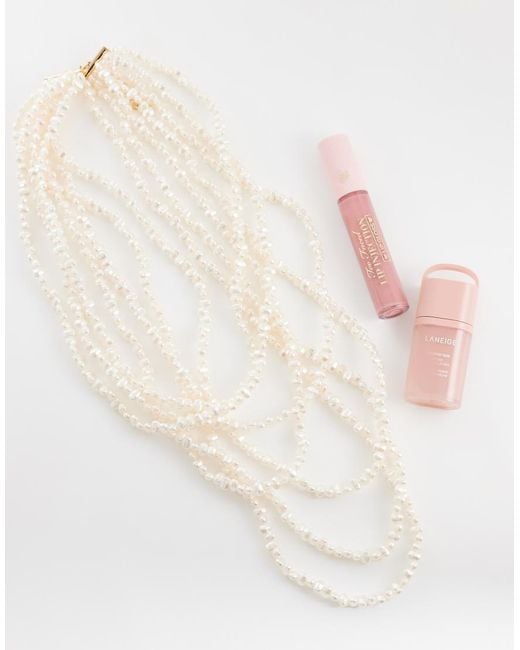 Accessorize White Irregular Faux Pearl Layered Necklace