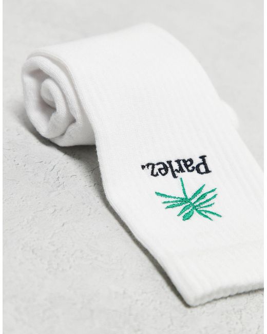Chaussettes à logo brodé Parlez pour homme en coloris White