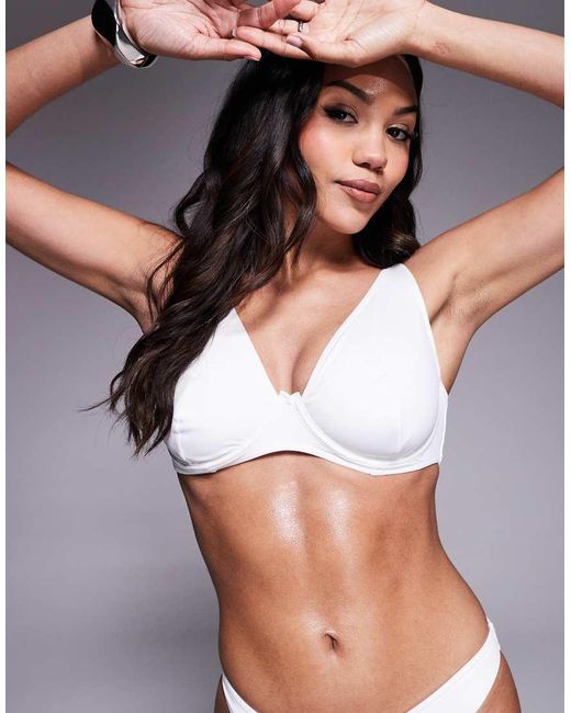 ASOS White Fuller Bust Maya Mix And Match Step Front Underwired Bikini Top