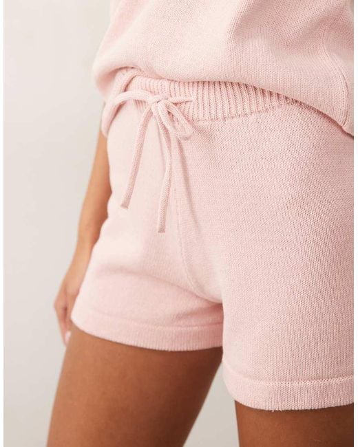 ASOS Pink Knit Cotton Shorts