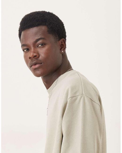 ASOS Natural Essentials Relaxed Fit Sweatshirt for men