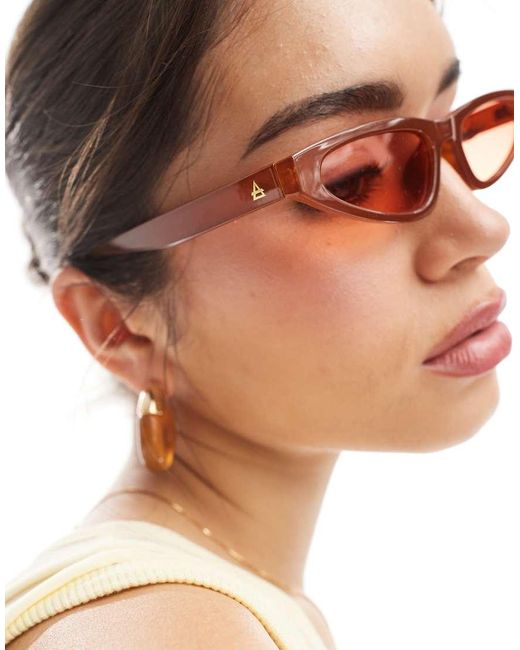 Gafas Canela Estilo Ojos De Gato Con Montura Estrecha Horizon De Aire de color Brown
