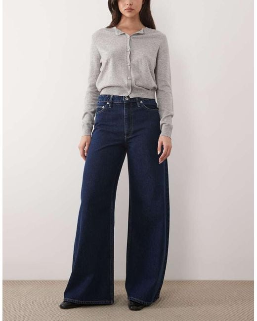 Mango Blue Iris 100% Cotton baggy Jean