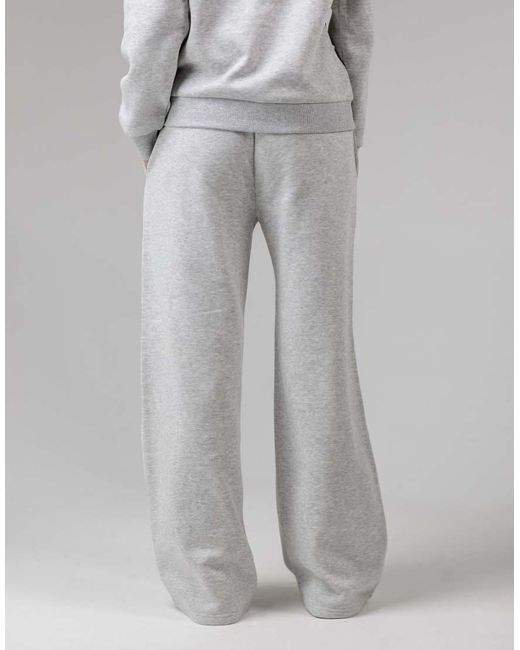 French Connection Gray Cotton Blend Elasticated Wide Leg Joggers