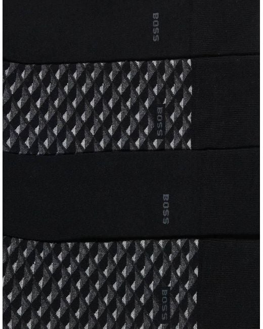Boss Black Boss Bodywear 2-pack Check Crew Socks for men