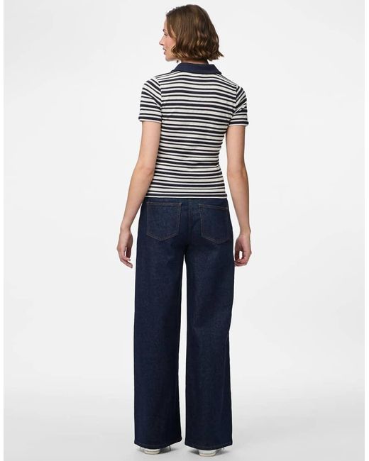Pieces Poloshirt in het Blue