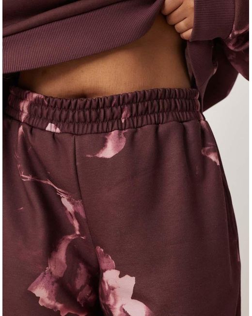 ASOS Red Asos Design Curve Co-ord Straight Leg jogger With All Over Floral Design