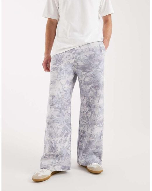 Hollister White baggy Bootcut Logo joggers for men