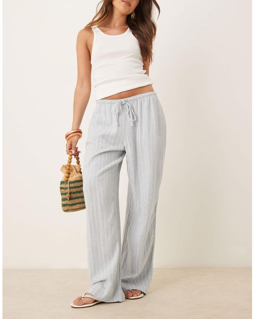 Abercrombie & Fitch Natural – leinenmix-schlupfhose