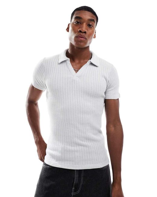 Jack & Jones Muscle Fit Polo in het White voor heren