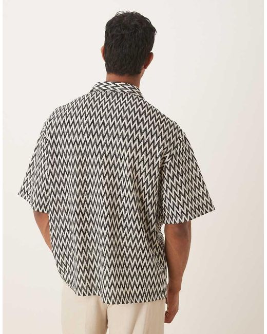 ASOS Recht Oversized Gehaakt Overhemd Met Reverskraag in het Gray voor heren