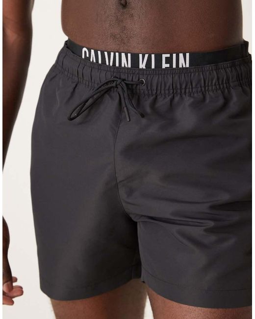 Pantaloncini Da Bagno Neri Con Elastico di Calvin Klein in Black da Uomo