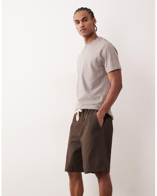 ASOS Gray Mid Length Jort With Drawcord for men