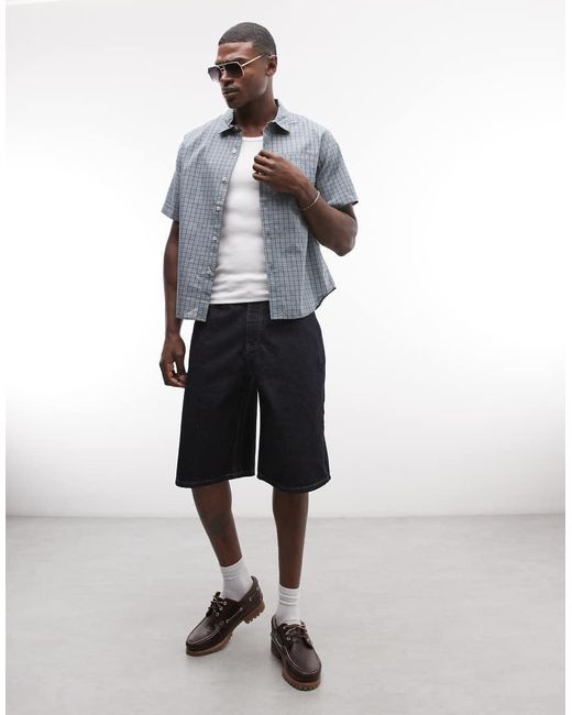 Huf Gray Star Logo Micro Check Shirt for men