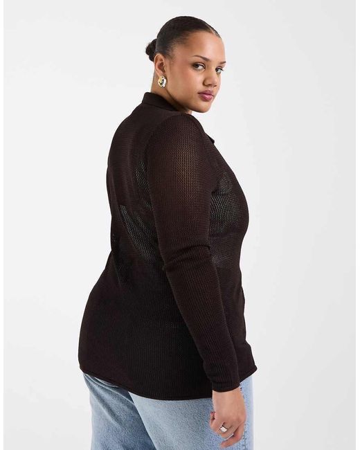ONLY Black Crochet Cardigan